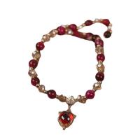 Bracelets en cristal avec stras, avec oeil de tigre, renard, Double couche & pour femme & avec strass Environ 6-8 pouce, Vendu par PC