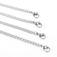 Stainless Steel Chain Necklace, 304 Stainless Steel, with 1.96 inch extender chain, DIY, original color, 3.7mm Approx 26.37 Inch 