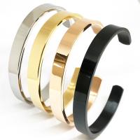 Stainless Steel Cuff Bangle, 304 Stainless Steel, Vacuum Plating & for man 