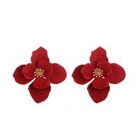 Zinc Alloy Stud Earring, Flower, stoving varnish, fashion jewelry & for woman 