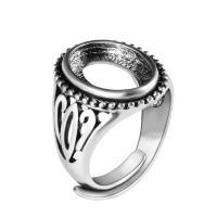 цинковый сплав гнездо-оправа для кольца, плакированный цветом под старое серебро, Регулируемый & ювелирные изделия моды & Мужская продается PC