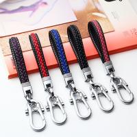 Leather Key Chains, Microfiber PU, with Zinc Alloy, Unisex 
