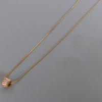 Collier de bijoux de titane, Acier titane, avec 1.97inch chaînes de rallonge, Plaqué or 18K, styles différents pour le choix & pour femme & avec strass, doré, 5.5*7mm,16*18mm Environ 15.75 pouce, Vendu par PC