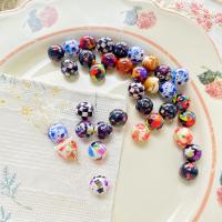 Resin Jewelry Beads, Round, brushwork, DIY 10mm 