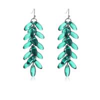 Crystal Drop Earring, with Zinc Alloy, silver color plated, Bohemian style & for woman 