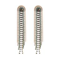 Fashion Fringe Earrings, Zinc Alloy, gold color plated, fashion jewelry & for woman & with rhinestone 