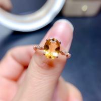 Латунное кольцо с стразами, Латунь, с стеклянная дрель, Овальная форма, плакированный цветом розового золота, регулируемый & Женский размер:6-8, продается PC