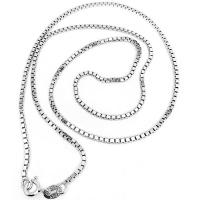 純銀製の宝石類のネックレス, 92.5％純度シルバー, メッキ, 異なるサイズの選択 & ボックス チェーン, 無色, 売り手 パソコン