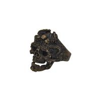 Brass Finger Ring, Skull, Antique finish & for man & blacken, original color 