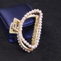 Hair Claw Clips, Freshwater Pearl, with Brass, for woman, 5-6mm 