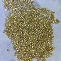Natural Akoya Cultured Pearl Beads, Akoya Cultured Pearls, DIY & no hole, golden, 3.5-4mm 