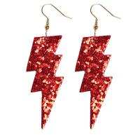 Fashion Create Jewelry Earring, PU Leather, with Iron, fashion jewelry & for woman 80mm 