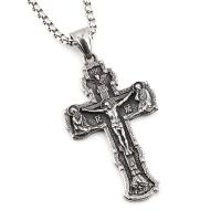 Titanium Steel Jewelry Necklace, Cross, fashion jewelry & for man Approx 23.62 Inch 