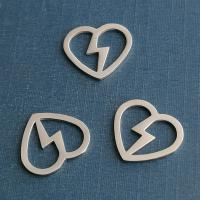 Titanium Steel Pendants, Heart, polished, DIY 
