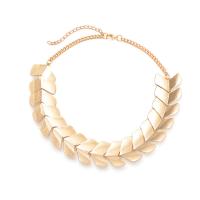 Zinc Alloy Necklace, with 6.5cm extender chain, Wheat, gold color plated, fashion jewelry & for woman, golden .6 cm 
