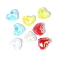 Harz Perlen Schmuck, Herz, DIY & Emaille, gemischte Farben, 19.5x16x7mm, 30PCs/Tasche, verkauft von Tasche