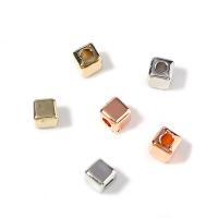 Plated CCB Plastic Beads, Copper Coated Plastic, Cube, DIY Approx 1mm 