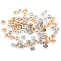 Überzogene CCB Kunststoff Perlen, Verkupferter Kunststoff, flache Runde, plattiert, DIY, keine, 6x2.3mm, Bohrung:ca. 2.3mm, 100PCs/Tasche, verkauft von Tasche