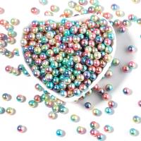 ABS Plastic Beads, Round, colorful plated, DIY & no hole 