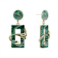 Acrylic Drop Earring, Zinc Alloy, with Acetate, Geometrical Pattern, 14K gold plated, fashion jewelry & for woman & hollow 
