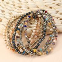 Wrap Bracelets, Glass Beads, with Zinc Alloy, gold color plated, fashion jewelry & for woman 19mm  