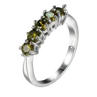 Цирконий Micro Pave Латунь палец кольцо, покрытый платиной, инкрустированное микро кубического циркония & Женский, Много цветов для выбора, размер:6-10, продается PC