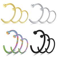 Stainless Steel Nose Piercing Jewelry, 316L Stainless Steel, Vacuum Plating 