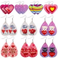 Fashion Create Jewelry Earring, Synthetic Leather, with Zinc Alloy, printing & for woman, multi-colored, 3.8*7.8cm,5.1*5.8cm 