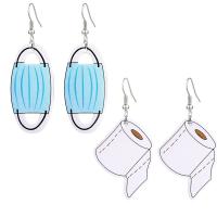 Fashion Create Jewelry Earring, Synthetic Leather, with Zinc Alloy, printing & for woman 