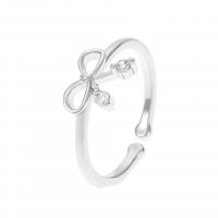 Латунное кольцо с стразами, Латунь, плакирован серебром, ювелирные изделия моды & разные стили для выбора & Женский & со стразами, серебряный, 18mm, продается PC
