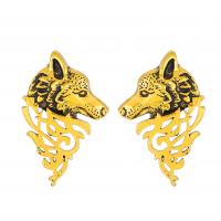 Zinc Alloy Stud Earring, Wolf, plated, fashion jewelry & for woman 