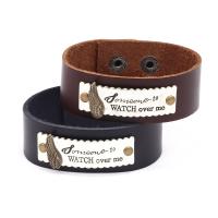 Cowhide Bracelets, with Zinc Alloy, fashion jewelry & for woman 220mm 