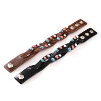 Cowhide Bracelets, with turquoise & Zinc Alloy, fashion jewelry & for woman 