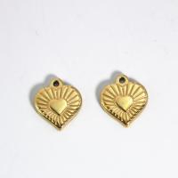 pendentifs de cœur en inox , Acier inoxydable 304, coeur, poli, bijoux de mode & unisexe, doré Vendu par PC