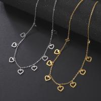 Stainless Steel Jewelry Necklace, 304 Stainless Steel, with 1.97inch extender chain, Heart, plated, fashion jewelry & for woman Approx 19.69 Inch 