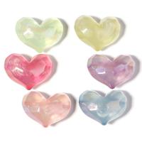 Jelly Style Acrylic Beads, Heart, colorful plated, DIY & faceted Approx 4.3mm 