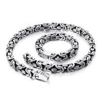 Titanio collar de cadena de acero, Partículas de acero, pulido, diferentes estilos para la opción & para hombre, Negro, Vendido por UD