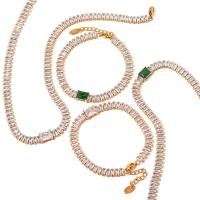 Zirkonia Edelstahl Halskette, 304 Edelstahl, Vakuum-Ionen-Beschichtung, Modeschmuck & verschiedene Stile für Wahl & Micro pave Zirkonia & für Frau, keine, verkauft von PC