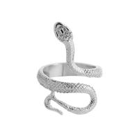 Zinc Alloy Finger Ring, Snake, silver color plated, fashion jewelry & for woman, silver color, 18mm 