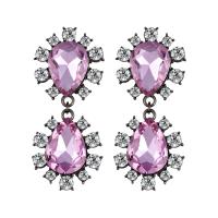 Zinc Alloy Rhinestone Drop Earring, with Crystal, plated, fashion jewelry & for woman & with rhinestone 