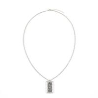 Zinc Alloy Necklace, with 5cm extender chain, Rectangle, silver color plated, for man Approx 60 cm 