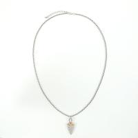 Zinc Alloy Necklace, arrowhead, plated, for man, silver color Approx 59 cm 