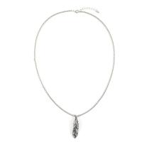 Zinc Alloy Necklace, with 6cm extender chain, Feather, silver color plated, for man Approx 60 cm 