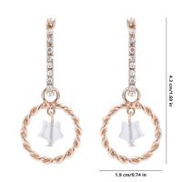 Zinc Alloy Rhinestone Drop Earring, with Crystal, pentagram, gold color plated, for woman & with rhinestone 