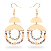 Crystal Jewelry Earring, Zinc Alloy, with Crystal, gold color plated, for woman, mixed colors 