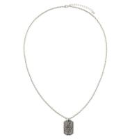 Zinc Alloy Necklace, with 6cm extender chain, Rectangle, silver color plated, for man Approx 60 cm 