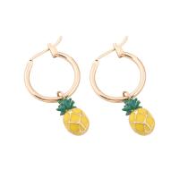 Enamel Zinc Alloy Drop Earring, gold color plated & for woman 