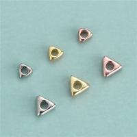 Sterling Silver Spacer Beads, 925 Sterling Silver, Triangle, plated, DIY 
