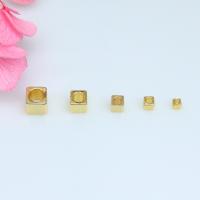 Brass Spacer Beads, Square, high quality plated, DIY 