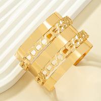 Zinc Alloy Cuff Bangle, gold color plated, fashion jewelry & for woman & hollow, 50mm, Inner Approx 60mm 